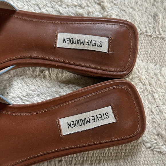 Steve Madden Denim Flat Slide Sandals 9.5 - Picture 5 of 7